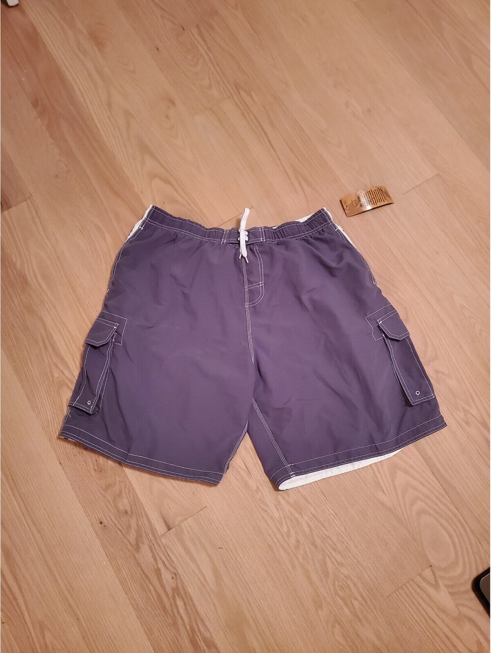 DS Surf Men's Cargo Swim Shorts Size 3X Purple with Pockets